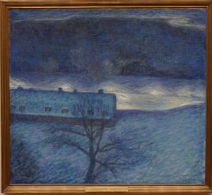 Jansson, Eugène (1862-1915) Vinternatt över kajen (1901)